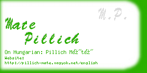 mate pillich business card